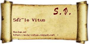 Süle Vitus névjegykártya